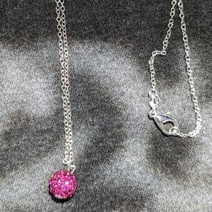 Pink,red sparkly charm necklace